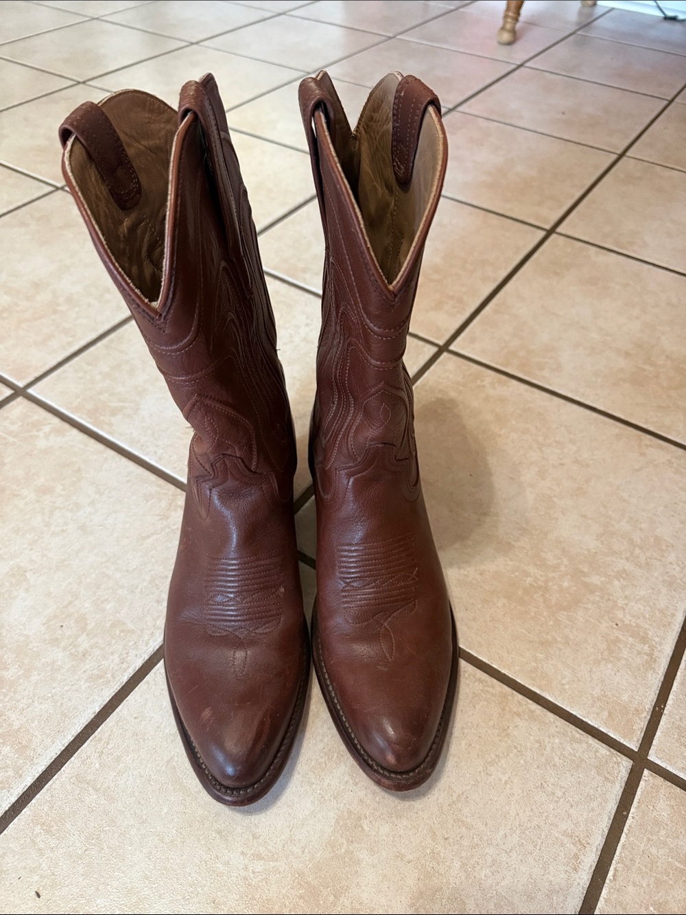 Tecovas Brown Leather Women's Heeled Cowboy Boots